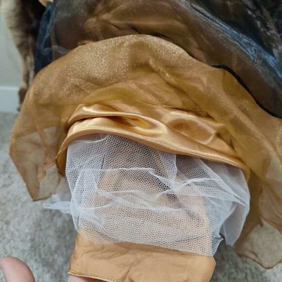 Stunning Beaded Asymmetric Layered Tulle Ruffle Party Dress - Picture 13 of 14